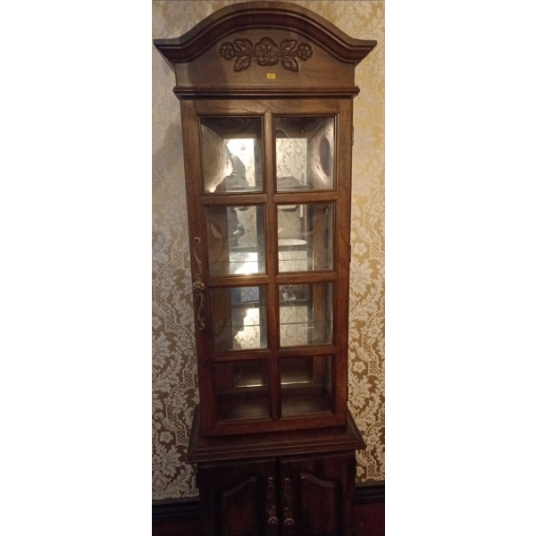 Lovely Wooden and Glass Cabinet - 21W, 11D, 67T 