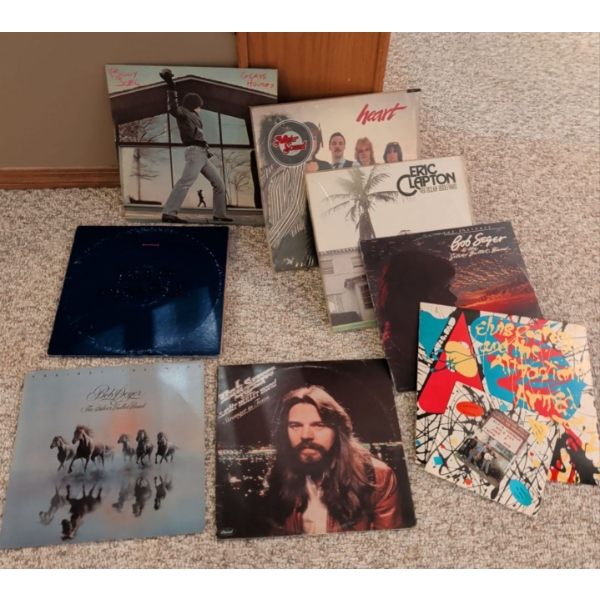 Vintage Vinyl Records -Eric Clapton Heart Billy Joel Bob Segar Deep Purple Elvis Costello