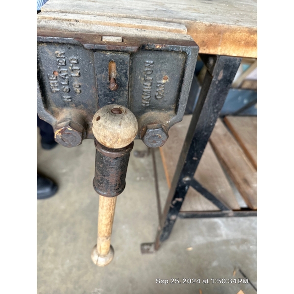 Industrial Shop Counter Steel w/ 2 Vice Grips -- 24W, 48D, 33T 