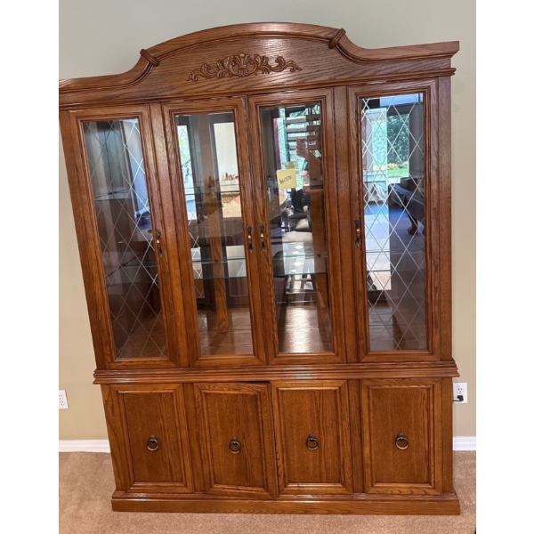 Wooden China Cabinet, Arrese Brothers - 62W, 16D, 82T 