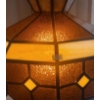 Image 3 : Vintage Swag Chain Stained Glass Light Fixture 15" Diameter Shade, 9.5 T (Shade Measurements)