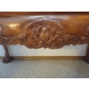 Image 3 : Antique Chestnut Console Table / Buffet / Secretariat 34x15x31 w/ Claw Foot Upholstered Chair