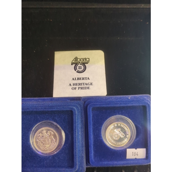 X2 1980 Alberta's 75th Anniversary Silver 9.25 Medallion 10.47g (each)