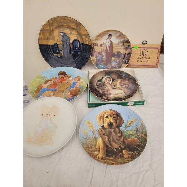 Decorative Porcelain Plates Featuring Figurative and Animal Themes