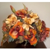 Image 5 : Charming Walnut Bar Cart w/ Faux Florals 29x20x29