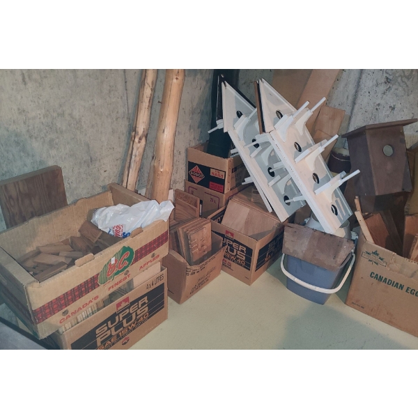 Assorted Hobby Wood, Birdhouses 8 X 8/ Stoops 14 X 30, 11 T, Poles 102 T and More!