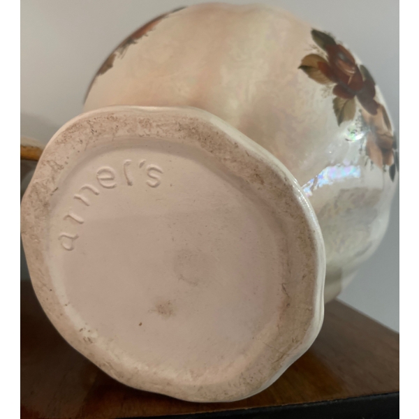 ARNEL'S Pottery - Large Iridescent Wash Basin w/ Pitcher 11T Victorian Art Glass