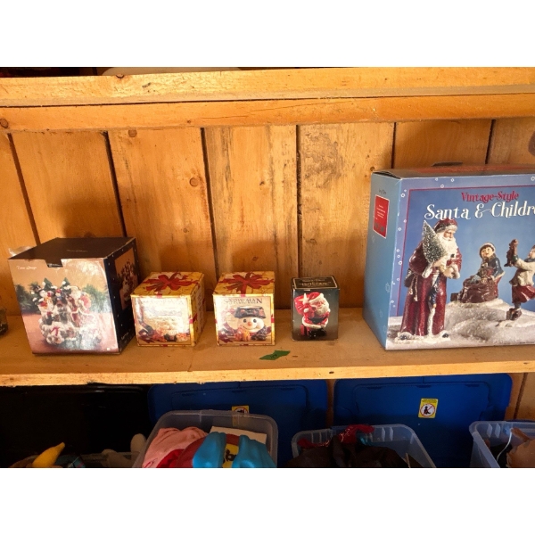Ceramic Christmas Items In Original Boxes With Small Christmas Ordainments 