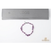 Image 2 : 925 Sterling Silver Link Bracelet Of Alternating Amethyst And Lab-Created Sapphire Gemstones 10.62G.