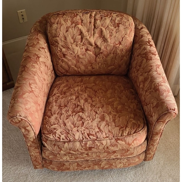 Floral Textile Chair - 30W, 33D, 25T