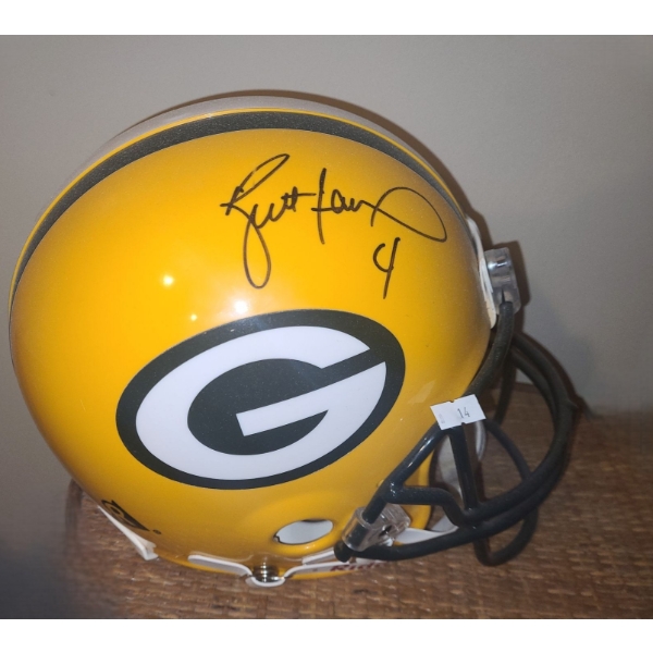Brett Favre #4/ Packers Riddell Autographed Helmet w/ Authentication
