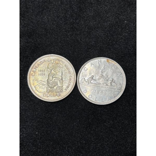 Silver Canadian Dollars.800 46.6 g 1939 and 1965