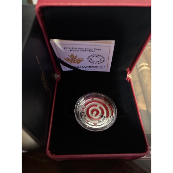 2016 $20 Maple Leaf Maze - Pure Silver Coin