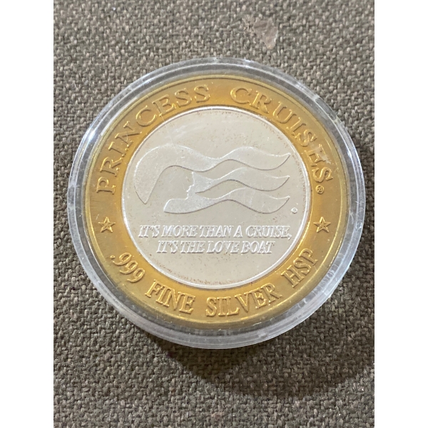 Princess Cruises 'Dawn Princess' 1997 Inaugural Season Commemorative Coin, .999 Fine Silver