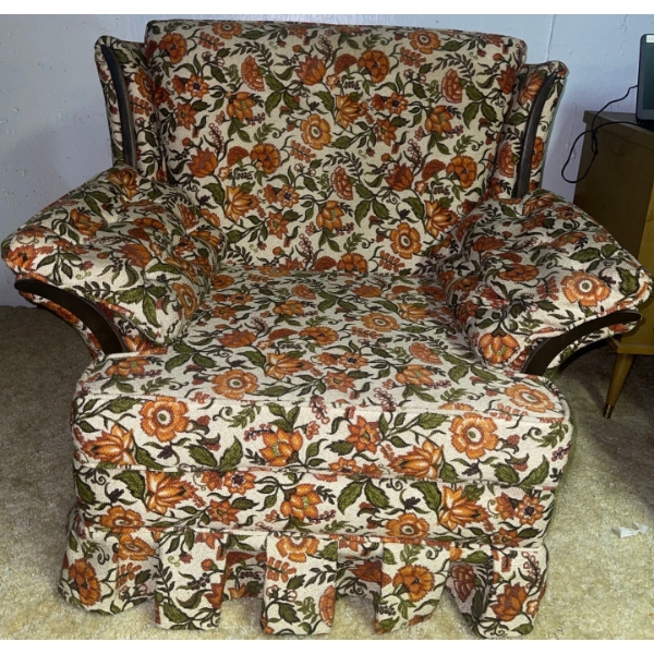 Vintage Floral Printed Accent Chair 40x31x38
