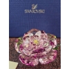 Image 4 : Swarovski Crystal Pink Flower Figurine with Green Leaves