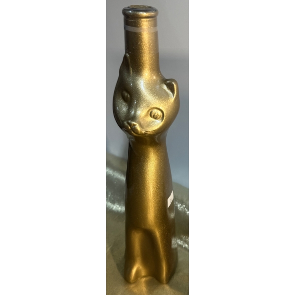 Gold Cat-Shaped Glass Bottle and Grape Cluster Glass Bottle