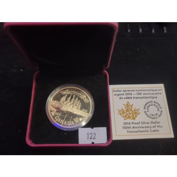 RCM 2016 150th Anniversary of the Transatlantic Cable Proof Silver 99.99 Coin 23.17g