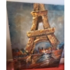 Image 1 : Lg Eiffel Tower Paint on Metal 36 w 48 h