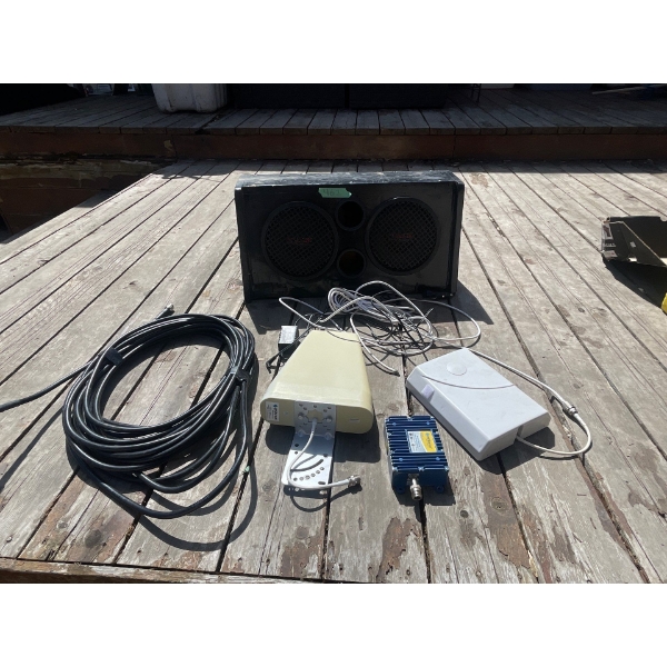 8" Subwoofer Box, Cell Phone Booster with Directional Antennae and Cell Amplifier, Room Antennae, 50