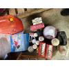 Image 2 : STIHL FS 55 R Petrol Brushcutter (needs new fuel tank) fan gas can plus box filled with various tool