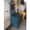 Image 7 : Painted Wood Dresser with Oval Mirror and Brass Handles