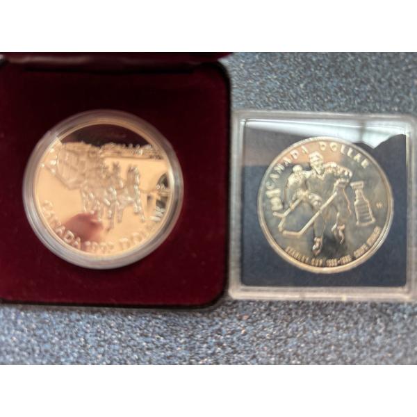 1992 and 1993 silver dollars Kingston to York Stagecoach sterling silver .75 oz The Stanley Cup, 100