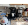 Image 2 : Several Kitchen Items. Vintage Pyrex Measuring Bowls, Utensils, Keurig and Coffee Maker, Sandwich Pr