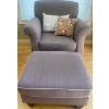 Image 1 : Over Sized Plush Arm Chair 38x33x36 w/ Ottoman Alike & Decorative Throw Pillows