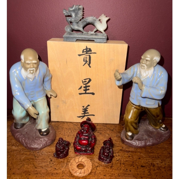Shiwan Mudmen w/ Stone Dragon Character Tiles Miniature Buddah Figurines & more 