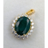 Image 2 : 4.0 ct Certified Sterling Silver w/ gold plating Emerald gemstone Pendant ($3,685 Appraisal)