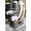Image 4 : Walrus Tusk and Stone Inukshuk Sculpture with Snow Accents, 33" Height