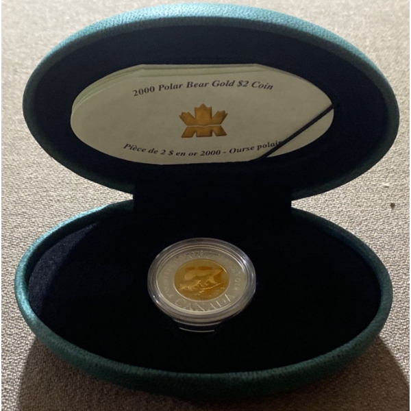 2000 Polar Bear Gold $2 Coin 91.67% 22K Gold 11.40 Grams