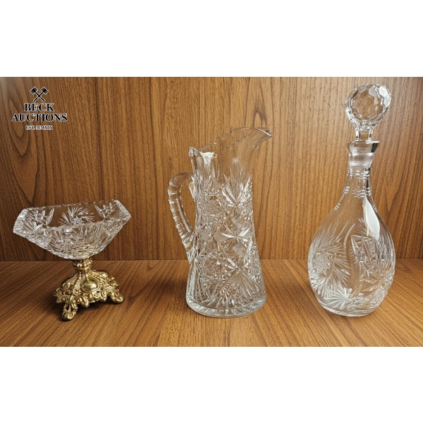 A Collection Of American Brilliant Period (ABP) Cut Crystal Items.