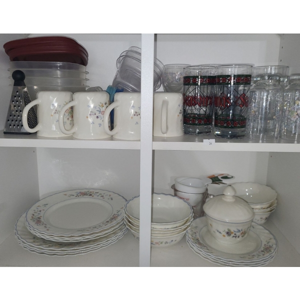 Kitchen Dinnerware Essentials Including: Arcopal Plates, Glasses, Mugs and More!