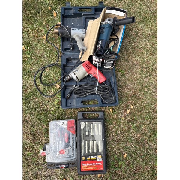 Assorted Corded Tools & Socket Sets