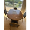Image 2 : Wooden Dining Table, Clawed Feet w/ 4 Chairs - Table is 72L, 30T 