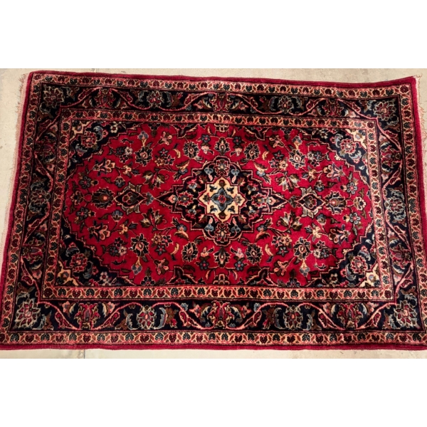 Persian Kashan Hand Knotted Red Decorative Rug  57"x 38"