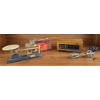 Image 1 : Group Lot: Vintage Kitchen Scale, Hand Beater, Hand Embossing Tool, and Radio