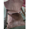Image 2 : Velvet Upholstered Antique Wood Chairs (Pink 36 T, 24 L,  22 W and Green 44 T, 18 L, 18 W)