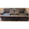 Image 1 : Plaid Upholstered Sofa with Matching Cushions