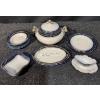 Image 1 : Decorative Child's 10-Piece Ceramic Dish Set with Blue and Gold Accents