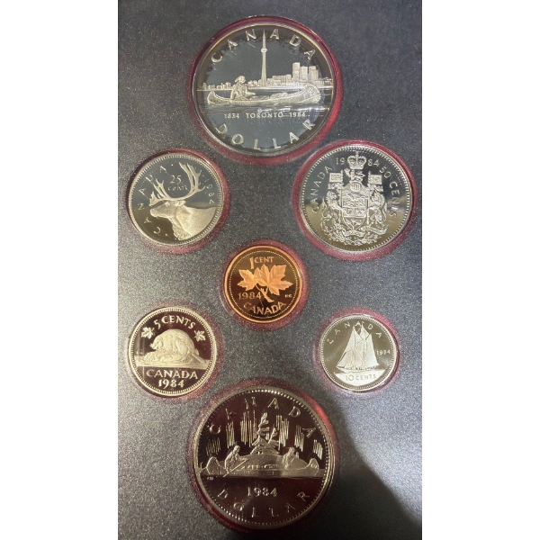 1984 Canadian Specimen Set With 50% Silver Dollar 23.33 Grams