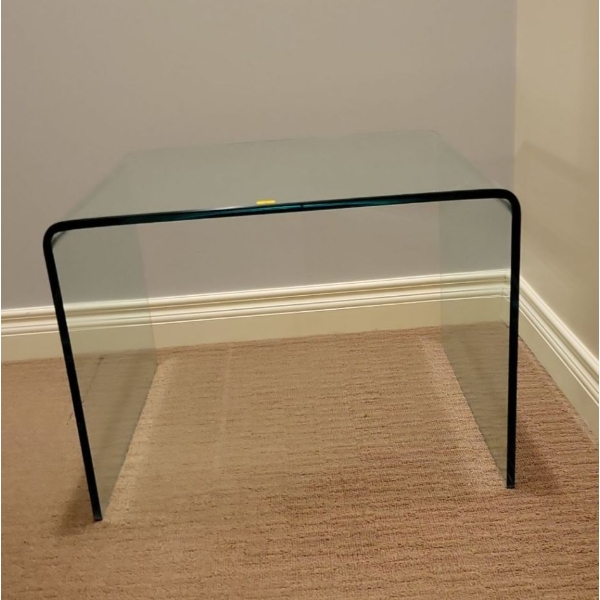 Modern Minimal End Table 22T - Heavy Glass 