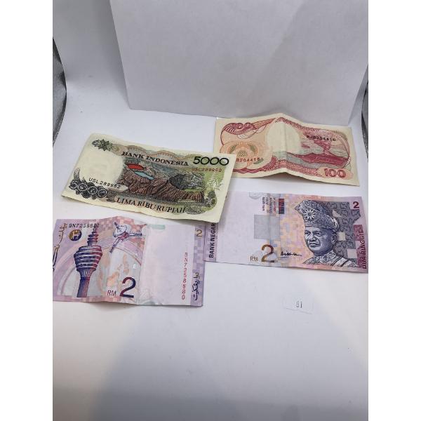 Variety of Foreign Banknotes