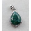 Image 1 :  Silver Emerald gemstone Pendant 3.6 ct Certified ($15,367 Appraisal)