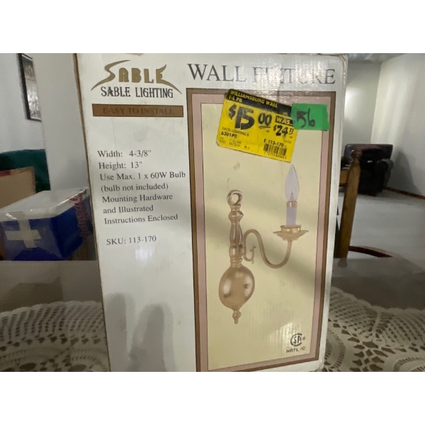 Sable Wall Fixture (2), New in Box