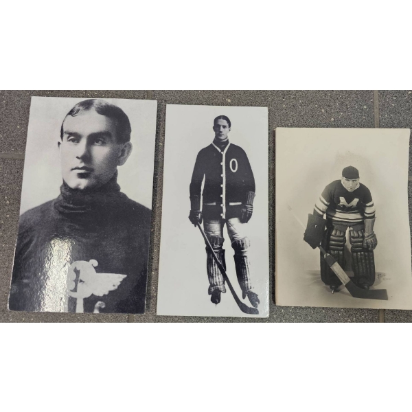 Three Vintage Hockey Player Photographs