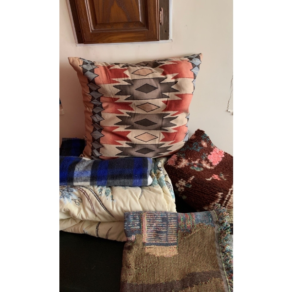 Home Linens -Wool Blanket Chevron Print Throw Pillow & More