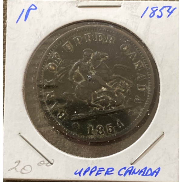 1854 Upper Canada Half Penny Bank Token